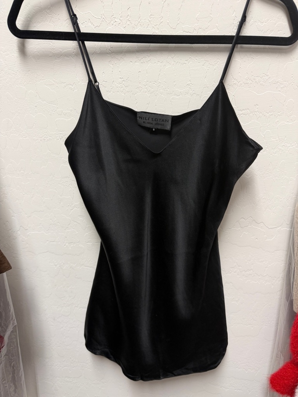 Nili Lotan Black 100%Silk V-Neck Camisole